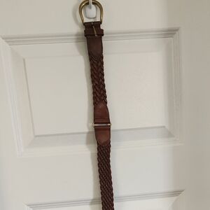 Vintage Fossil Genuine Leather Belt with Gold Accent